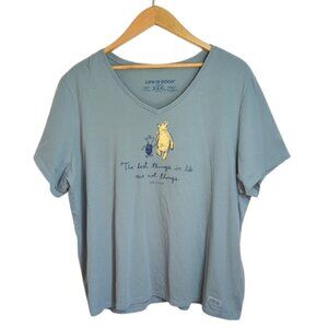 Life Is Good x Disney Winnie the Pooh “Best Things” V-Neck Tee | Size XXXL